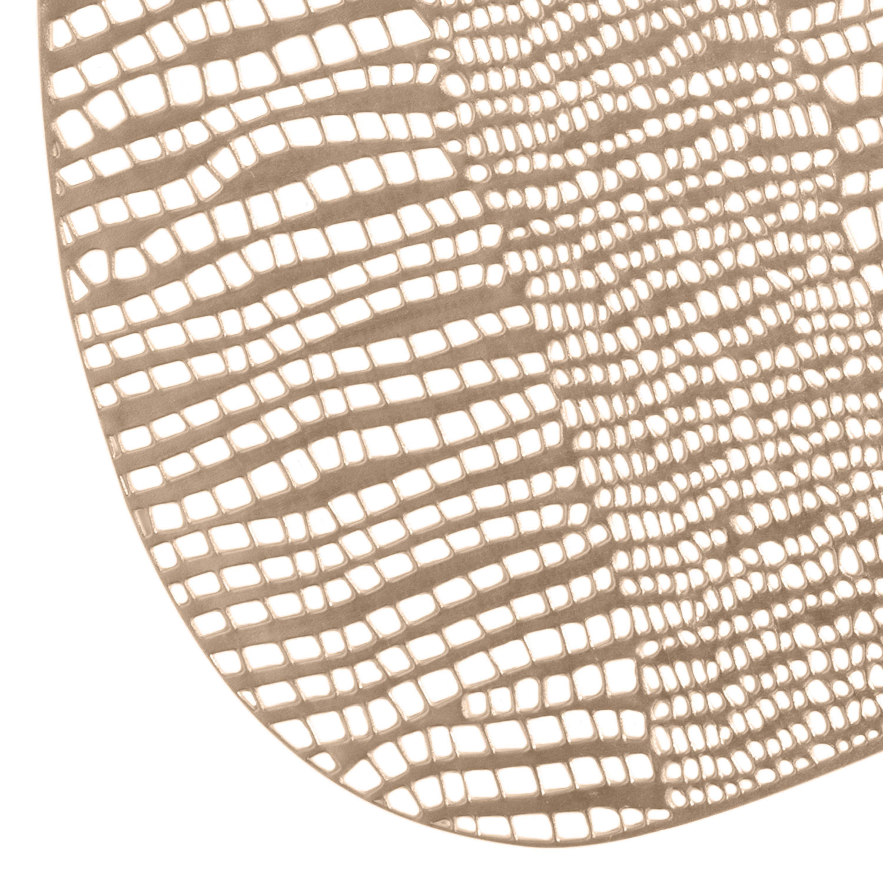 Home Details Set of Four Oval Pebble Laser Cut Table Place Mat, Gold