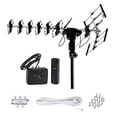 thumbnail image 1 of Five Star Antenne Extérieure HD TV jusqu'à 200 Miles Longue Portée avec Rotation Motorisée à 360 Degrés, Radio UHF/VHF/FM avec Télécommande Infrarouge Design Avancé Plus Kit d'Installation, 1 of 3
