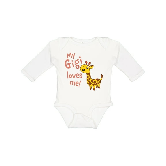 Inktastic My Gigi Loves Me- Cute Giraffe Boys or Girls Long Sleeve Baby Bodysuit