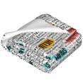 thumbnail image 2 of Cauagu Hello Pattern Flannel Bed Blankets,Fleece Blanket Comfortable Air Conditioning Blanket for Sofa Bed Travel Couch & Living Room -60"x50", 2 of 8