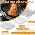thumbnail image 3 of Abizarch Rejilla cuadrada para freidora de aire de 3 capas, accesorios para freidora de aire de 7,8 pulgadas, rejilla deshidratadora de parrilla de acero inoxidable, cesta apilable para freidora de ai, 3 of 5