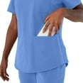 thumbnail image 2 of ave. Lex Women's Three Pocket V-Neck Tunic Scrub Top in Ceil Blue, M, 2 of 6