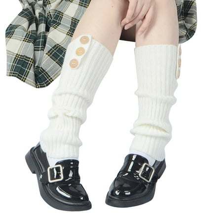 

No Show Socks Women Keep Warm Mid Length Knitting Warm Leggings Pile Cuff Heap Sock