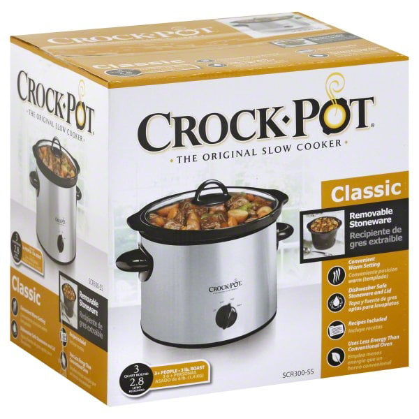 Sunbeam, Crock Pot Classic 3 Quart Round Slow Cooker, 1 slow cooker ...