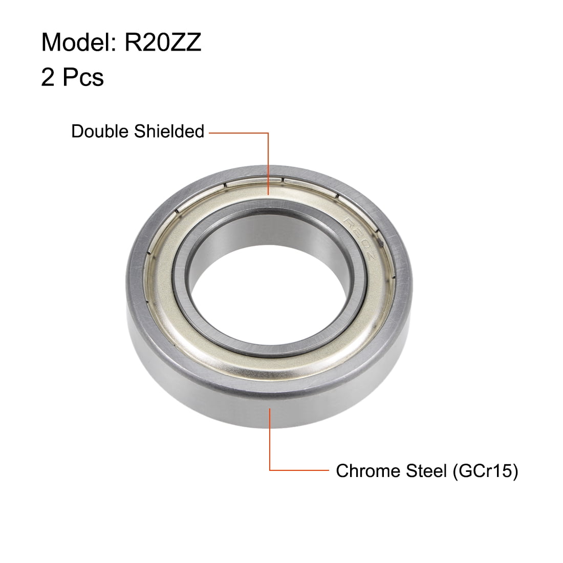 Unique Bargains R20ZZ Deep Groove Ball Bearing 1-1/4" x 2-1/4" x 1/2" Shielded