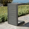 thumbnail image 6 of GDF Studio GDF Studio Crested Bay Patio Furniture Outdoor Aluminum C-Shaped Side Table, Grey, 6 of 8