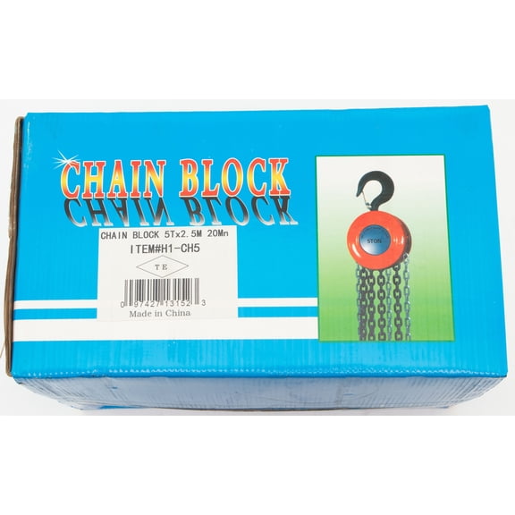 Chain Hoist, 5 ton Max Capacity, 2.5m Lift