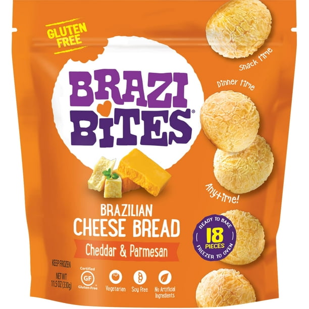 Brazi Bites Brazilian Cheese Bread Cheddar & Parmesan