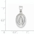 thumbnail image 3 of 14k White Gold Polished and Satin Hollow Miraculous Medal Oval Pendant XR1400, 3 of 3
