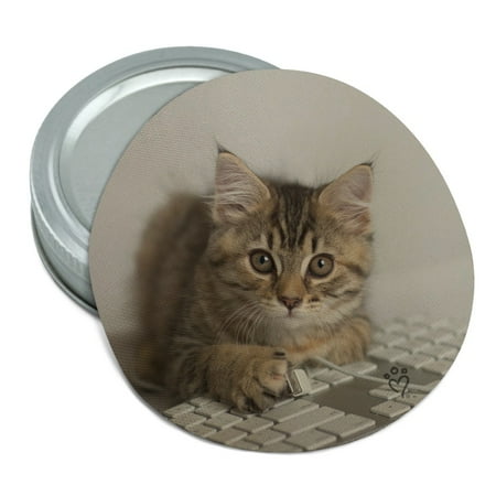 

Shorthair Tabby Kitten Cat Computer Mouse Keyboard Round Rubber Non-Slip Jar Gripper Lid Opener