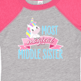 thumbnail image 4 of Inktastic Most Magical Middle Sister- cute unicorn Girls Baby Bodysuit, 4 of 5