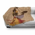 thumbnail image 3 of Folk Art Soft Flannel Fleece Throw Blanket, Mother with Clothes and Her Baby in a Sling Illustration, Cozy Plush for Indoor and Outdoor Use, 50" x 60", Multicolor, by Ambesonne, 3 of 6