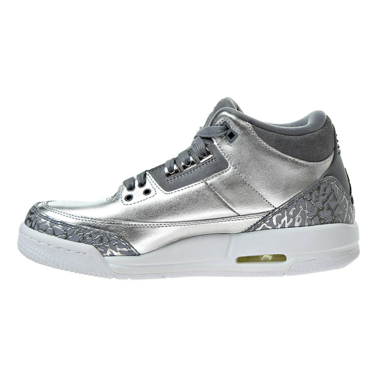 Kid Air Jordan 3 III GS Chrome Cool Grey White Metallic Silver A - Walmart.com