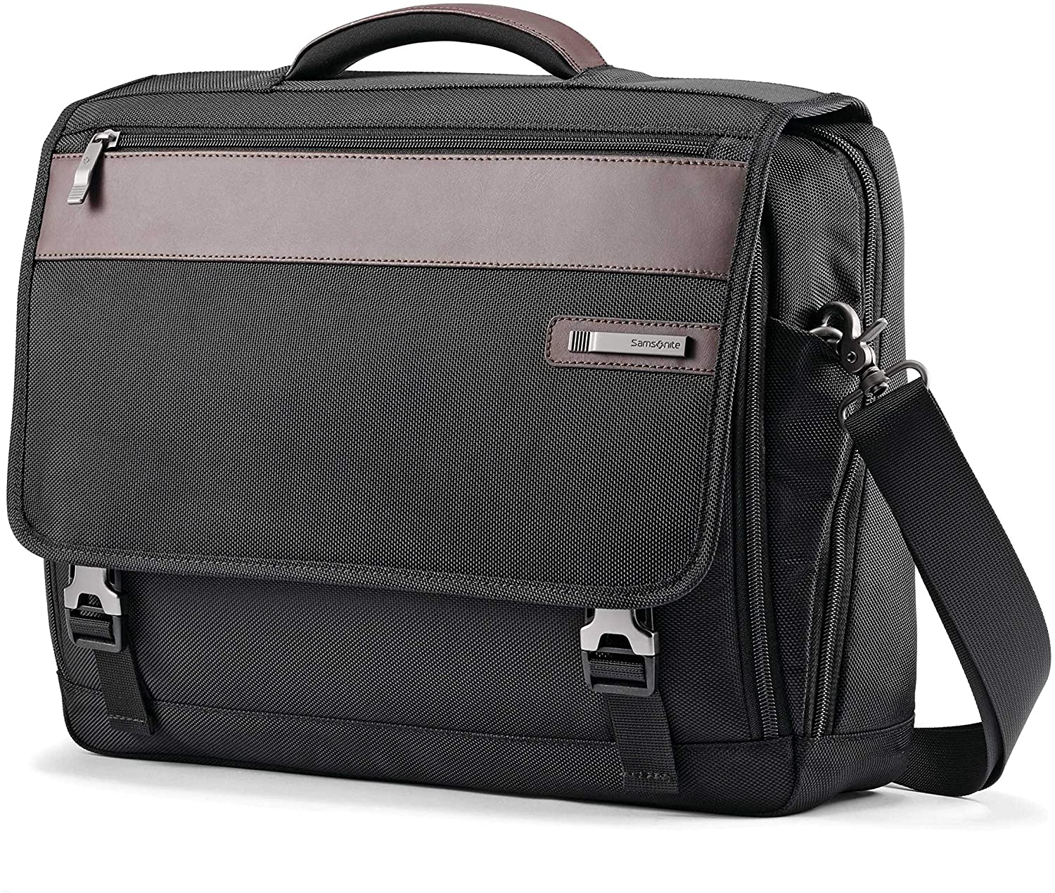 Samsonite Flapover Briefcase (15.6"), Black/Brown (Model 134938