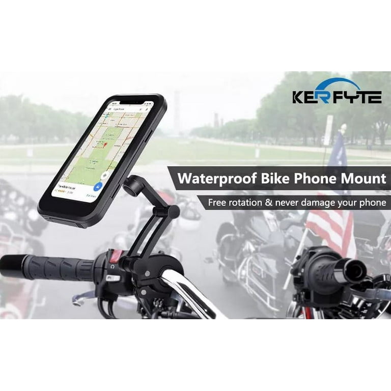 Waterproof Bike Phone Mount Cell Phone Holder for Motorcycles Bike Handlebars 360 Adjustable Universal Phone Mount Bike Phone Holder with TPU Touch Screen Walmart
