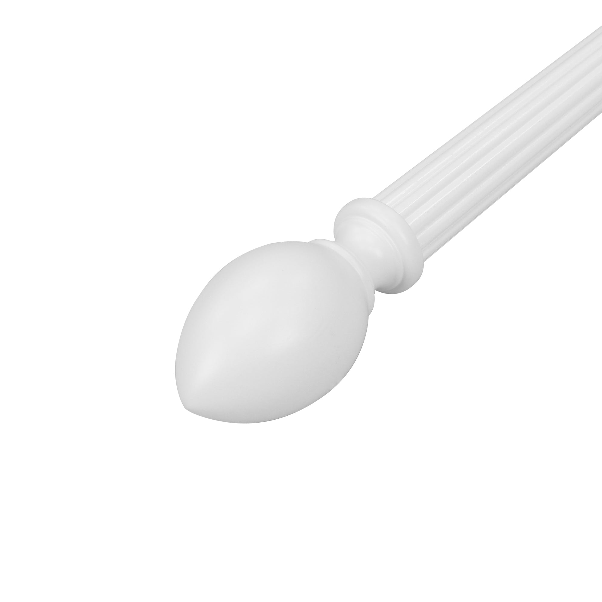 Lumi Mix and Match Wood Egg Finials in White for 1-3/8 in. dia. wood rod pole (2-Pack)