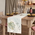 thumbnail image 3 of Summer Palm Leaves Cotton Linen Table Runner for Dining Kitchen, Green Botanical Tropical Plant Wedding Outdoor Party Tablerunners Decoration, Dresser Scarf Coffee Tablecloth Runners 13x72 Inches, 3 of 9