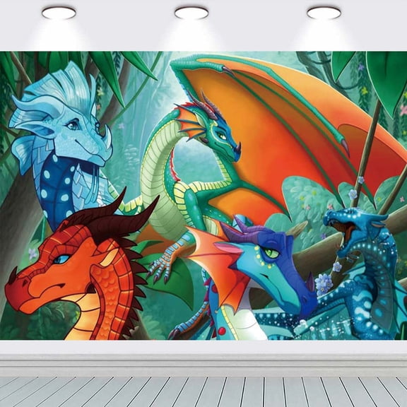 Wings of Fire Party Supplies Backdrop Banner Poster Birthday Decorations Background for Photography Taspestry