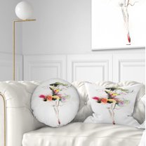 Designart Beautiful Fashion Girl - Portrait Throw Pillow - 12x20