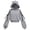 Gray-11, variant on Girls Cropped Cat Ear Hoodie Long Balloon Sleeve Pullover Sweatshirt with Shoulder Lace Up 5-15Y