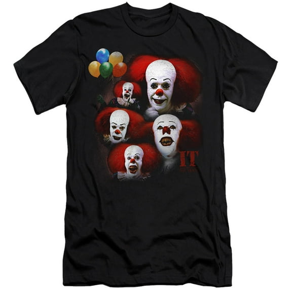 It 1990 - Many Faces Of Pennywise - Premium Slim Fit Short Sleeve Shirt - XX-Large