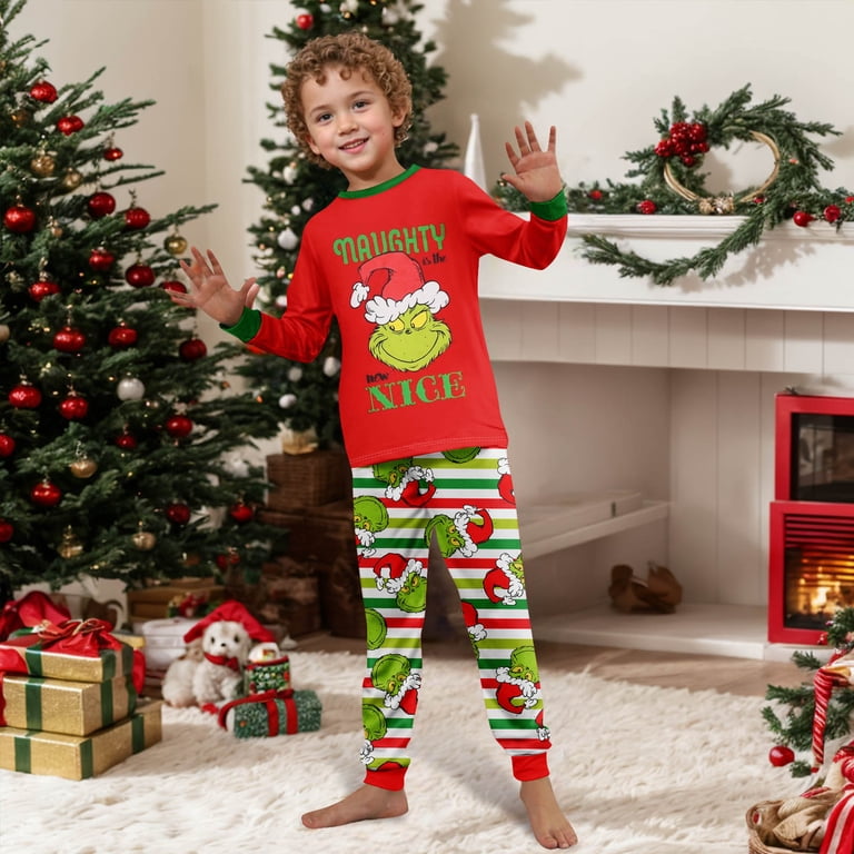 Family Matching Christmas Pajama Set - Funny 'LET'S GET LIT' Print With Plaid Pants For Women, Men, Kids - Great For Holiday Photos (Large, Men's)