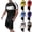 Black, variant on CHUMUD 2 Piece Sets for Men Summer Outfits Crew Neck Short Sleeve T Shirts and Drawstring Shorts Color Block Tracksuits Workout Running Going Out Casual (Avail for Big and Tall)