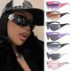 thumbnail image 1 of Punk One Piece Sunglasses Goggle Y2k Luxury Brand UV400 Protective Eyewear Sport Sunglasses Silver, 1 of 2