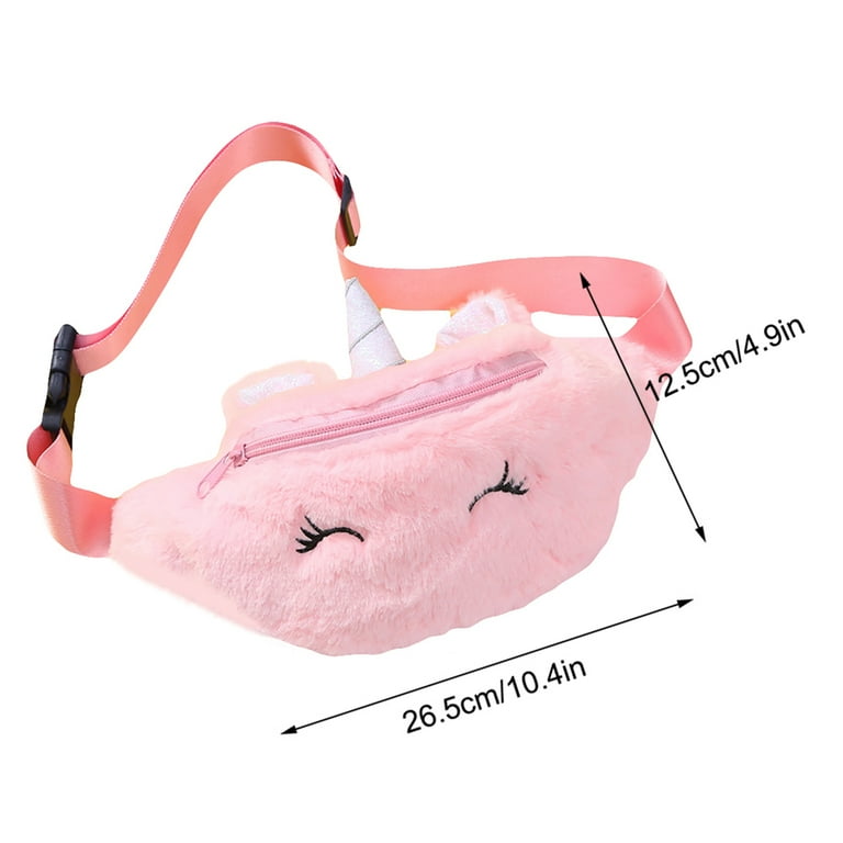 Cute Unicorn Female Waist Bag Kids Fanny Pack Cartoon Plush Women