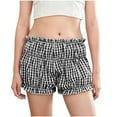 thumbnail image 2 of Mashaouyo Women's Shorts Ladies Casual Fashion Comfortable Low Waist Plaid Shorts Clearance Sale, 2 of 8