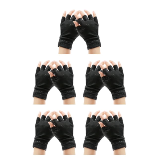 Guardoinrt Compact And Lightweight Pressure Fingerless Gloves Convenient To Work Wide Applications Compression Gloves black black dot 5Set