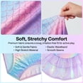 thumbnail image 6 of Girls Swimsuit Two Piece Fish Tail Skirt Swimwear Set Cosplay Color Gradient Scale Print Swim Top with Lotus Bud and Skirt Set for Kids Girls 7-8 Years, 6 of 9