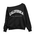 thumbnail image 5 of CAICJ98 Cute Sweatshirts for Teen Girls Lightweight Off The Shoulder Shirts Kids Girls Oversized Letter Print Pullover Long Sleeve Y2K Trendy Loose Fit Tunic Tops, Size 9-10 Years, 5 of 5