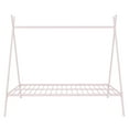thumbnail image 3 of Full Size House Bed Tent Bed for Kids Toddlers and Teens, Montessori Metal Floor Bed with Inclined Legs and Sturdy Slats Support, Playhouse Design Bed, No Box Spring Needed, Pink, 3 of 7