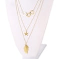 thumbnail image 5 of COLLAR TRIPLE CON PLUMA, ESTRELLA, AROS 14K dorado Unitalla, 5 of 5