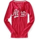 thumbnail image 1 of Aeropostale Womens Script Henley Shirt, rosa, mediano Aeropostale henley, 1 of 1