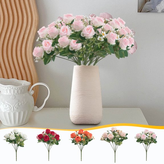 Latrodar Artificial Roses Of Imitation Silk Roses Artificial Roses Made With Stems Wedding Bouquet Fake Designss Scene For Weddingtable Feel Of Silk Cloth Well-Made B Cloth