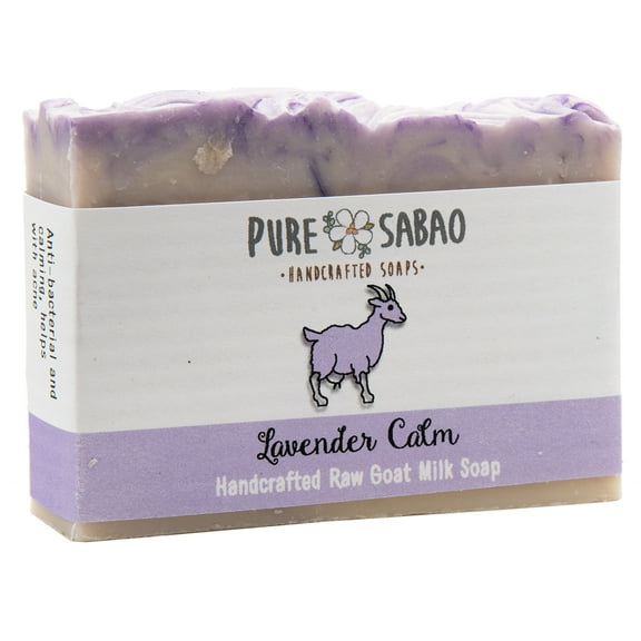 Pure Sabao – Lavender Calm – Goat Milk Soap. Relax and Moisturize Your Skin Naturally - Lavender Essential Oil, Natural Handmade Soap, Simple Ingredients, Organic Shea Butter