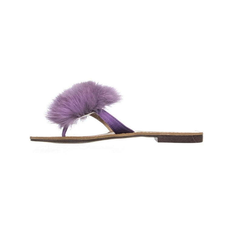 Lavender Pom Pom Thong Sandals
