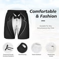thumbnail image 4 of Mens Swim Trunks Tuxedo Printed 2 in 1 Quick Dry Beach Shorts with Compression Liner, 4 of 7