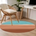 thumbnail image 5 of Blue Brown Ombre Round Area Rug 4ft, Modern Abstract Gradient Art Washable Non-Slip Circle Rugs for Bedroom Living Room Kitchen, Soft Non Shedding Circle Carpet for Dining Room Dorm, 5 of 9