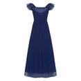 thumbnail image 4 of vastwit Junior Bridesmaid Chiffon Flower Girl Dress Sleeveless Square Neck Vintage Pageant Evening Party Gowns Dark Blue 12, 4 of 6