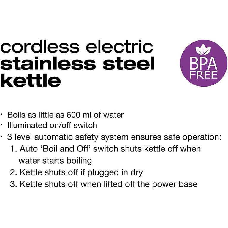 Salton JK1903 Cordless Electric Kettle - Stainless Steel