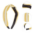 thumbnail image 3 of Unique Bargains 1 Pc Grace Stripe Pattern Wide Cross Knot Headbands for Women White Yellow, 3 of 6