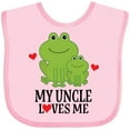 thumbnail image 3 of Inktastic My Uncle Loves Me Frog Boys or Girls Baby Bib, 3 of 4