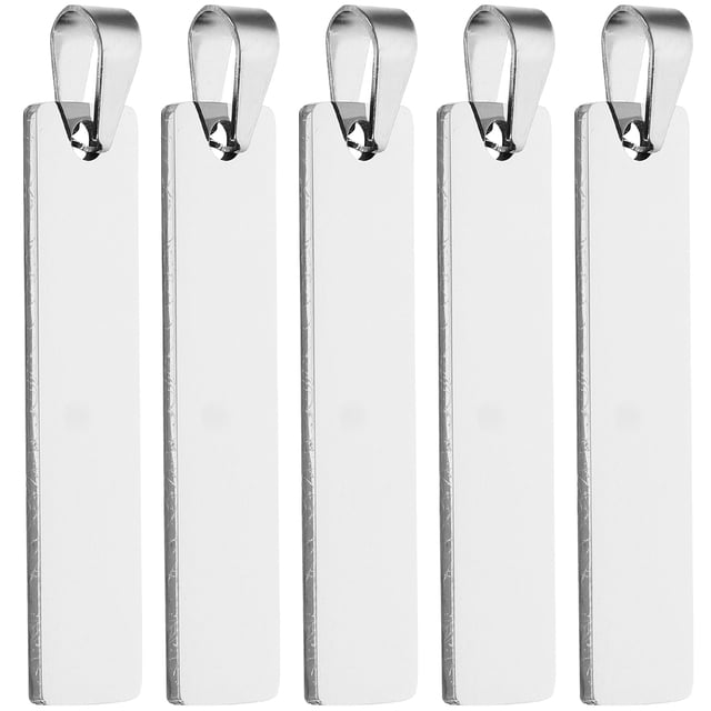 5 etiquetas de metal en blanco, etiquetas de estampado de acero inoxidable, etiquetas de estampado de metal, colgantes, dijes