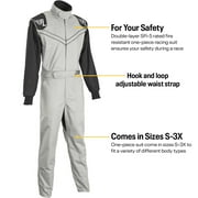 Finish Line Double-Layer SFI-5 One-Piece Racing Suit, Grey XXL