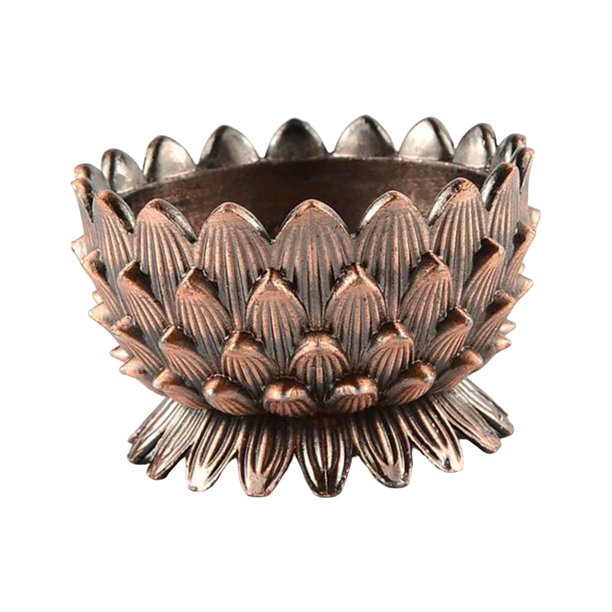 Soporte de lámpara de aceite Colco Lotus Ghee cobre rojo