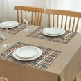 thumbnail image 3 of Set of 4 French Country Plaid Placemats Machine Washable Durable Linen Table Mats Heat Resistant Wrinkle Free Provincial Checkered Place Mats for Dining Table, 3 of 6