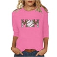 thumbnail image 2 of Lolmot T-shirt Imprimé pour Femmes, Blouse à Manches 3/4, Col Rond, Hauts Décontractés, 2 of 4